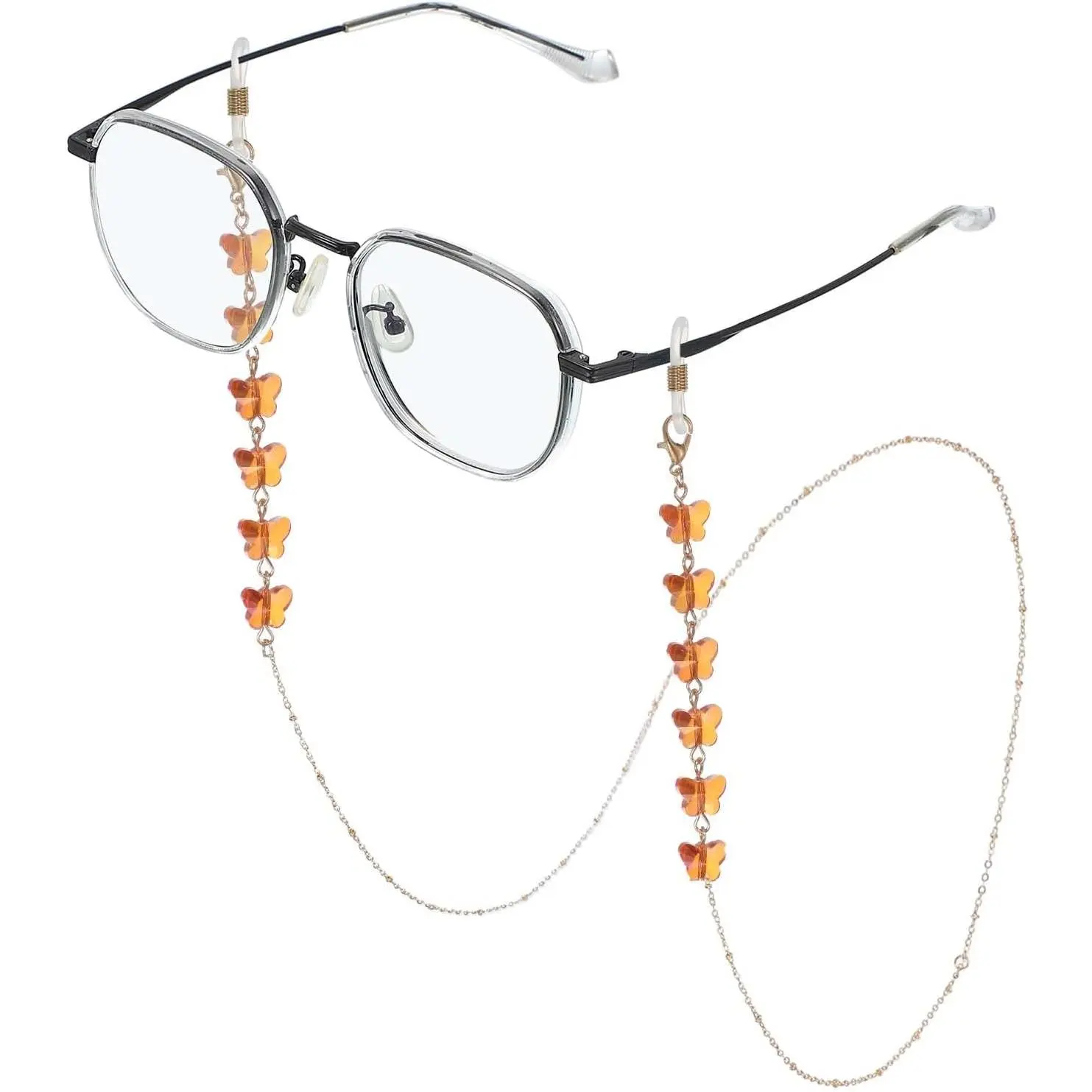 Glasses Chain for Women, Eyeglasses Chain with Lanyard Crystal Sunglasses Chain Anti-lost Eye Glass Holders