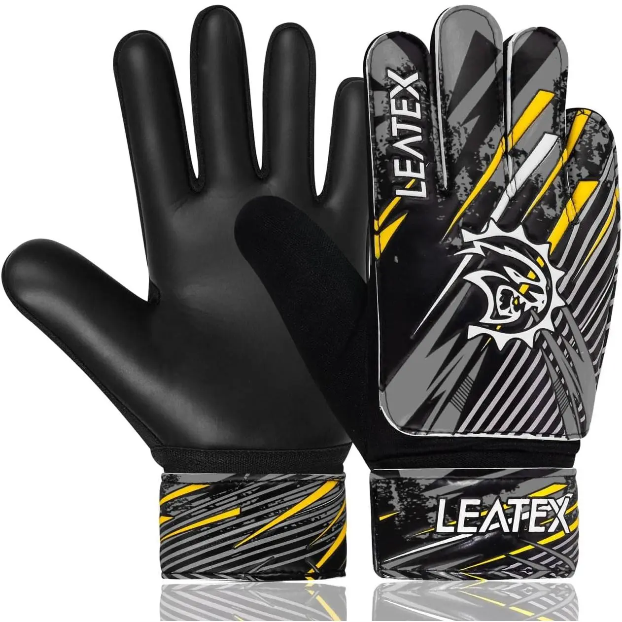 Soccer Goalie Gloves for Kids Boys Children,Youth & Adult Football Goalkeeper Gloves with Double Wrist Protection and 4mm Latex Anti-Slip Strong Grips Palm