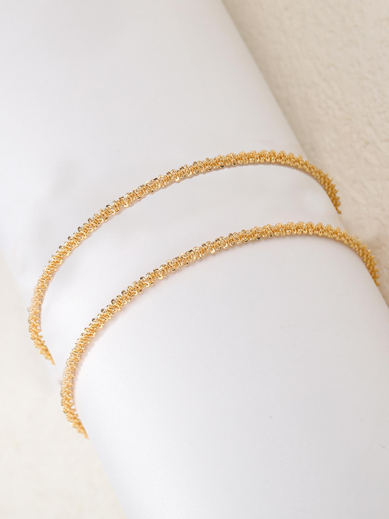 Fashion Rope Chain Anklet, Dainty Layered Anklet, Elegant Glitter Zinc Alloy Anklet for Women & Girls, Fashion Jewelry, Trendy All-match & Exquisite Jewelry