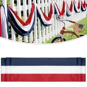 2x20FT American Flag Banner, Patriotic Outdoor Decoration for 4th of July, Memorial Day, Veterans Day & USA Celebrations, Weather-Resistant Flag Decor for Porch, Fence, Yard, Garden & Front Porch Display