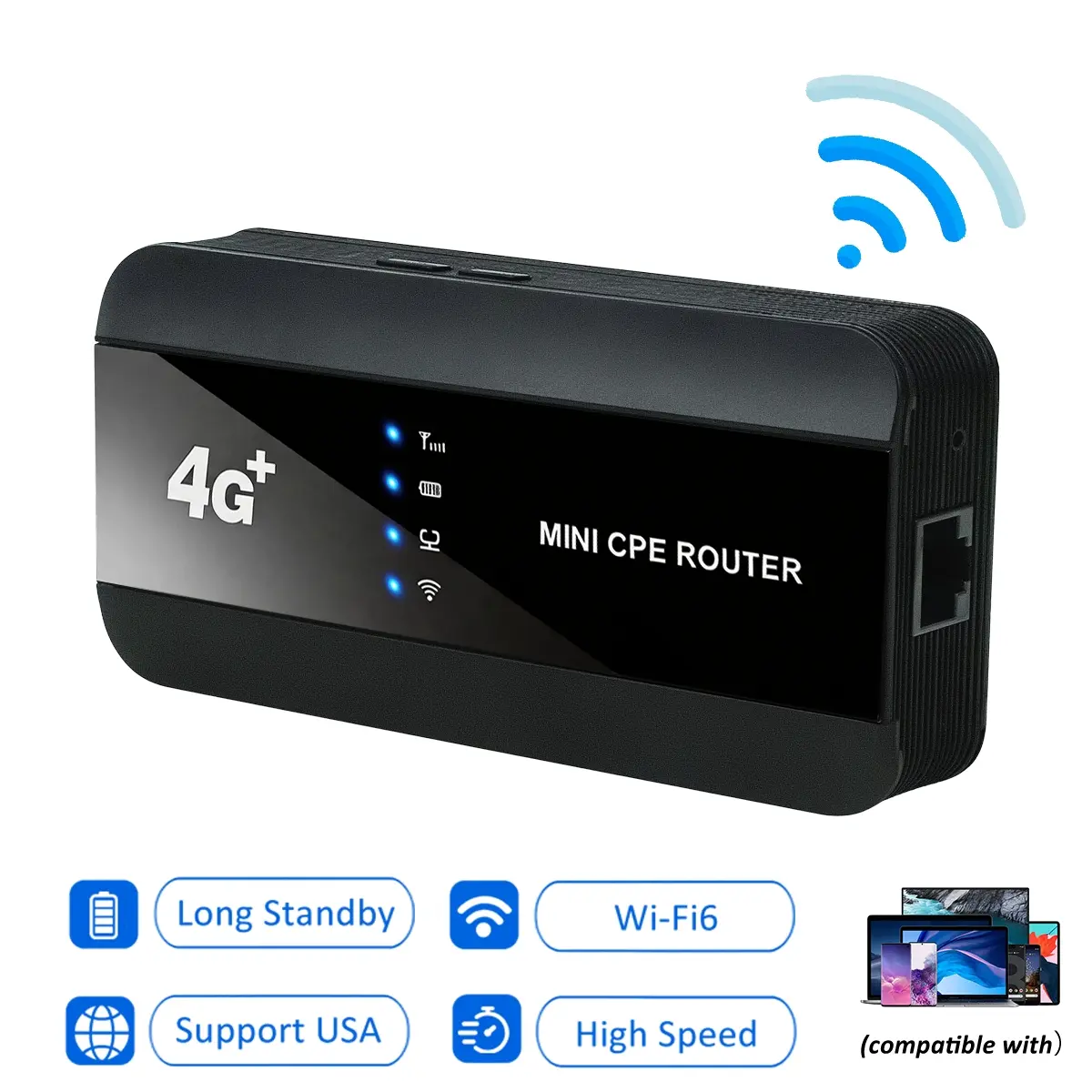 Portable WiFi Hotspot, 4G LTE Mobile Travel Router with 150Mbps High Speed, 3000mAh Rechargeable Battery, Supports multiple device connections, Unlocked Pocket WiFi Device for Travel, Daily Commute,Holiday Gift