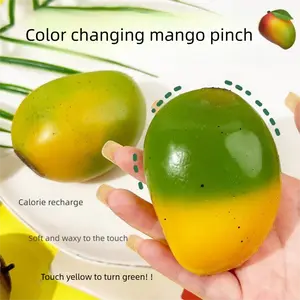 Viral Heat-Sensitive Color Changing Mango Squishy Toy, Moldable Fluid Fidget Squishies, Slow-Rise Soft Squeeze Stress Relief, Oddly Satisfying ASMR Novelty Gift for Kids & Adults