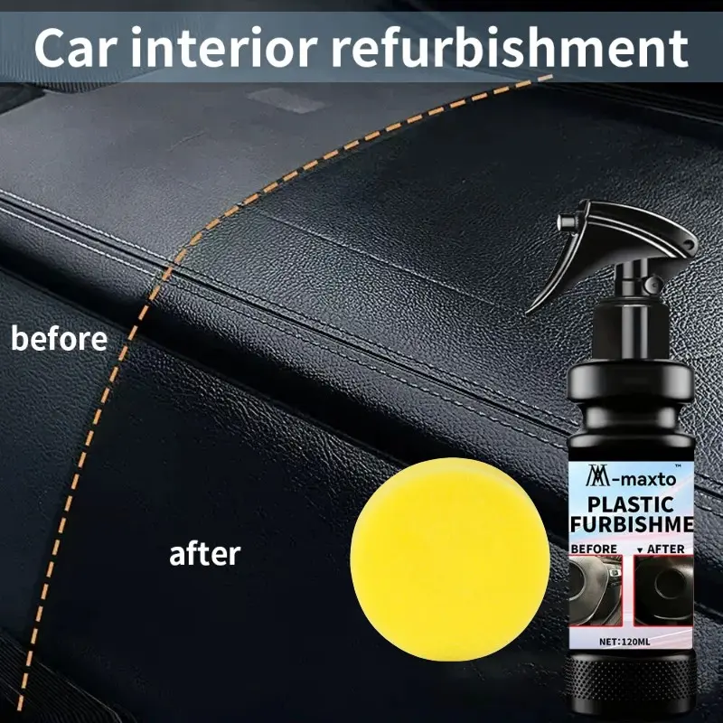 120ml Car Plastic Revitalizer Multi-purpose Automotive Plastic Refinish Agent for Interior Dashboards and Bumpers