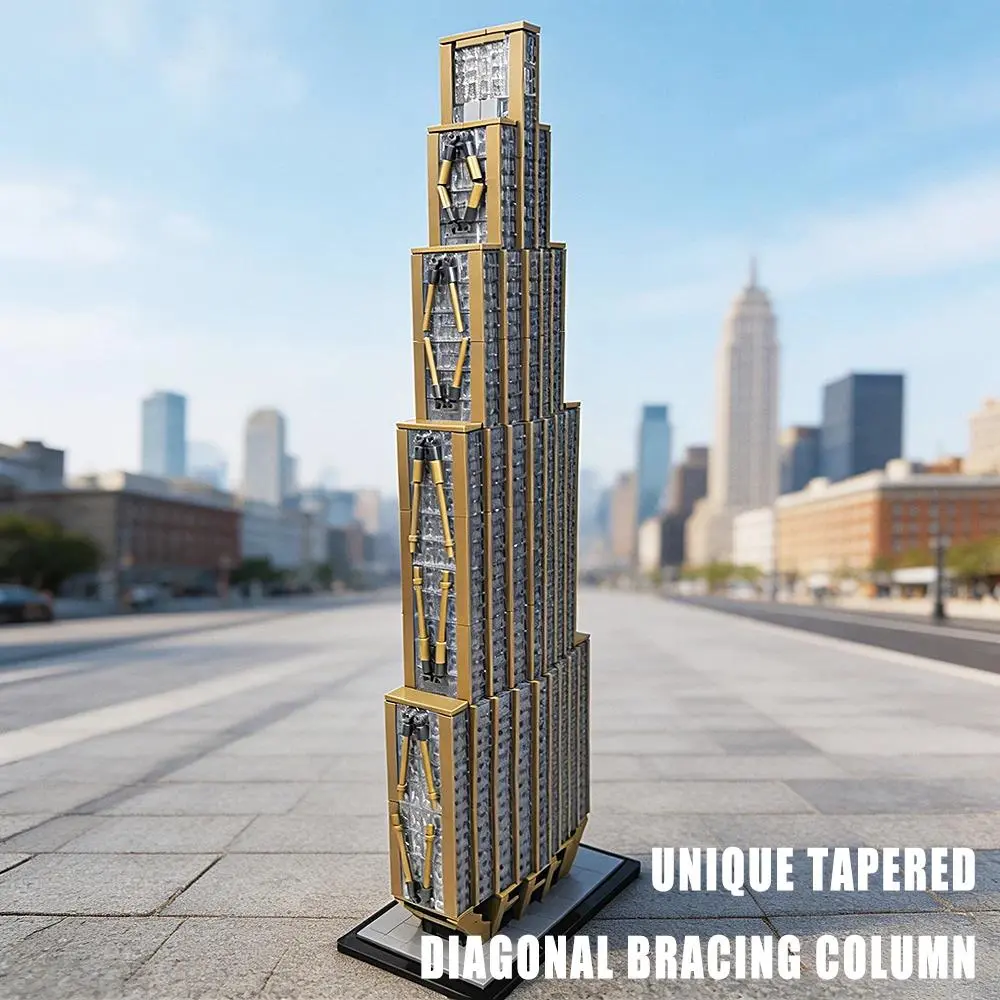 Street View Skyline Sears Tower Tiered Steel Frame Skyscraper Building Blocks Model Modern Landmark Urban High-Rise Architecture High Difficulty Adult Collectible Desktop Display Gifts