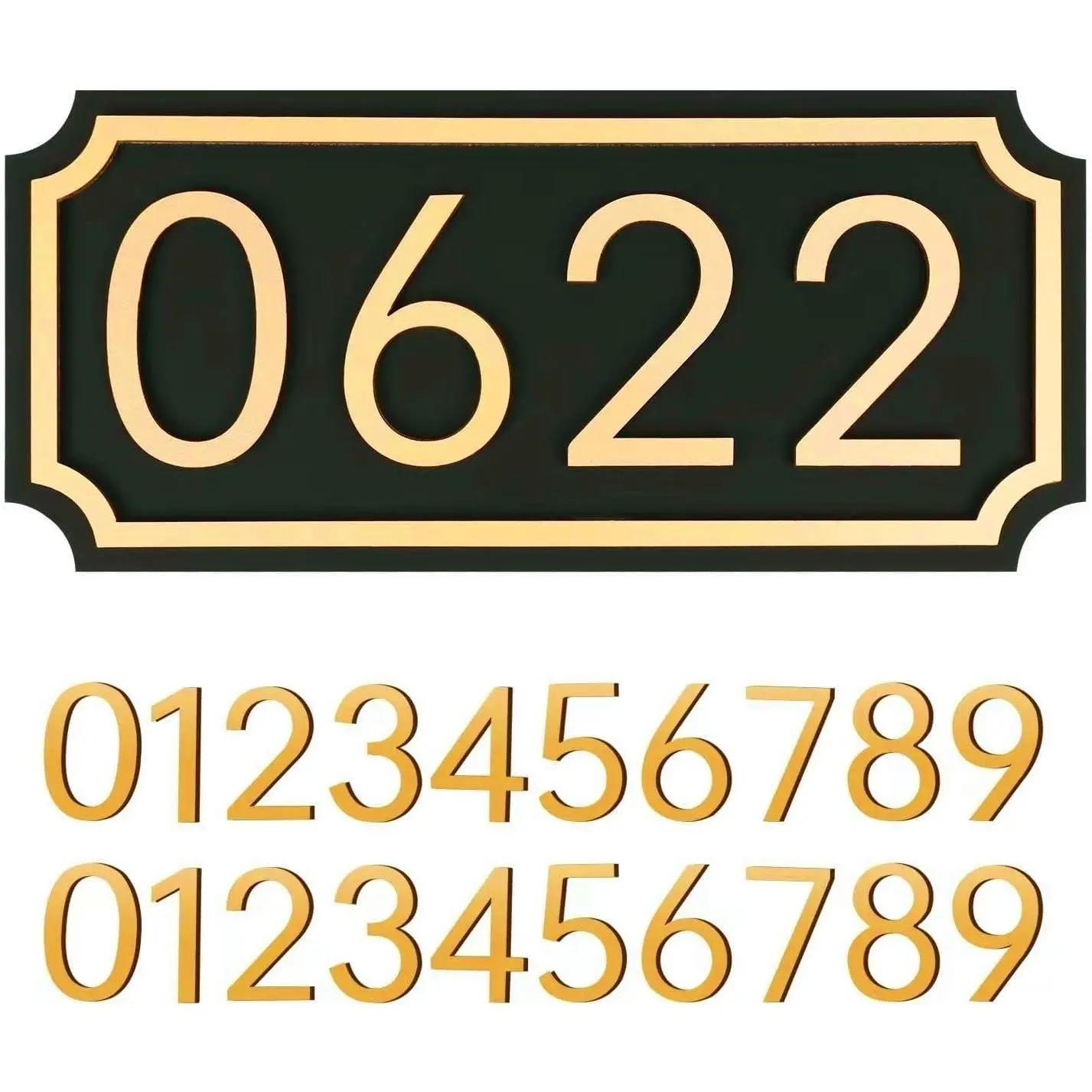 House Numbers for Outside, Address Plaques, Mailbox Numbers, 2 Sets of Numbers from 0-9, Personalized Address Signs for House, Mailbox, Apartment, Office, Hotel, Classroom, Non-metal House NumbersGift.