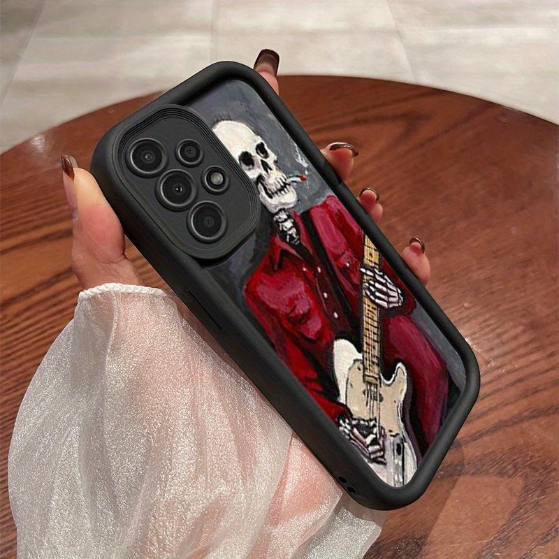 Vintage Guitar Skull Pattern Phone Case forSamsung Galaxy S26 S25 S24 S23 S22 S21 Fe Plus Ultra A13 A14 A15 A16 A17 A33 A34 A35 A36 A52 A53 A54 Note20