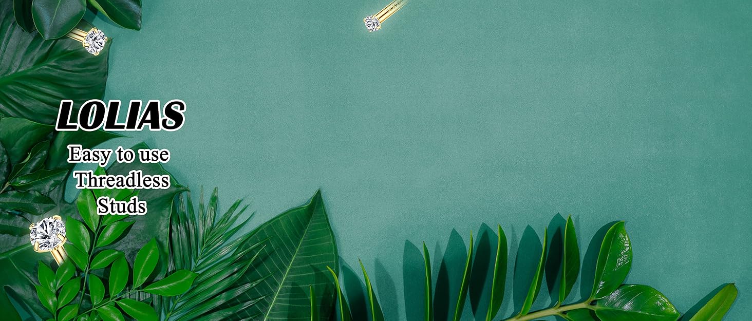 LOLIAS 18PCS Threadless Nose Rings Studs for Women Men 20G 18G 16G Hypoallergenic Surgical Stainless Steel Labret Lip Rings CZ Opal Push in Earrings Flat Back Nose Stud Cartilage Nostril Conch Helix Tragus Piercing Jewelry