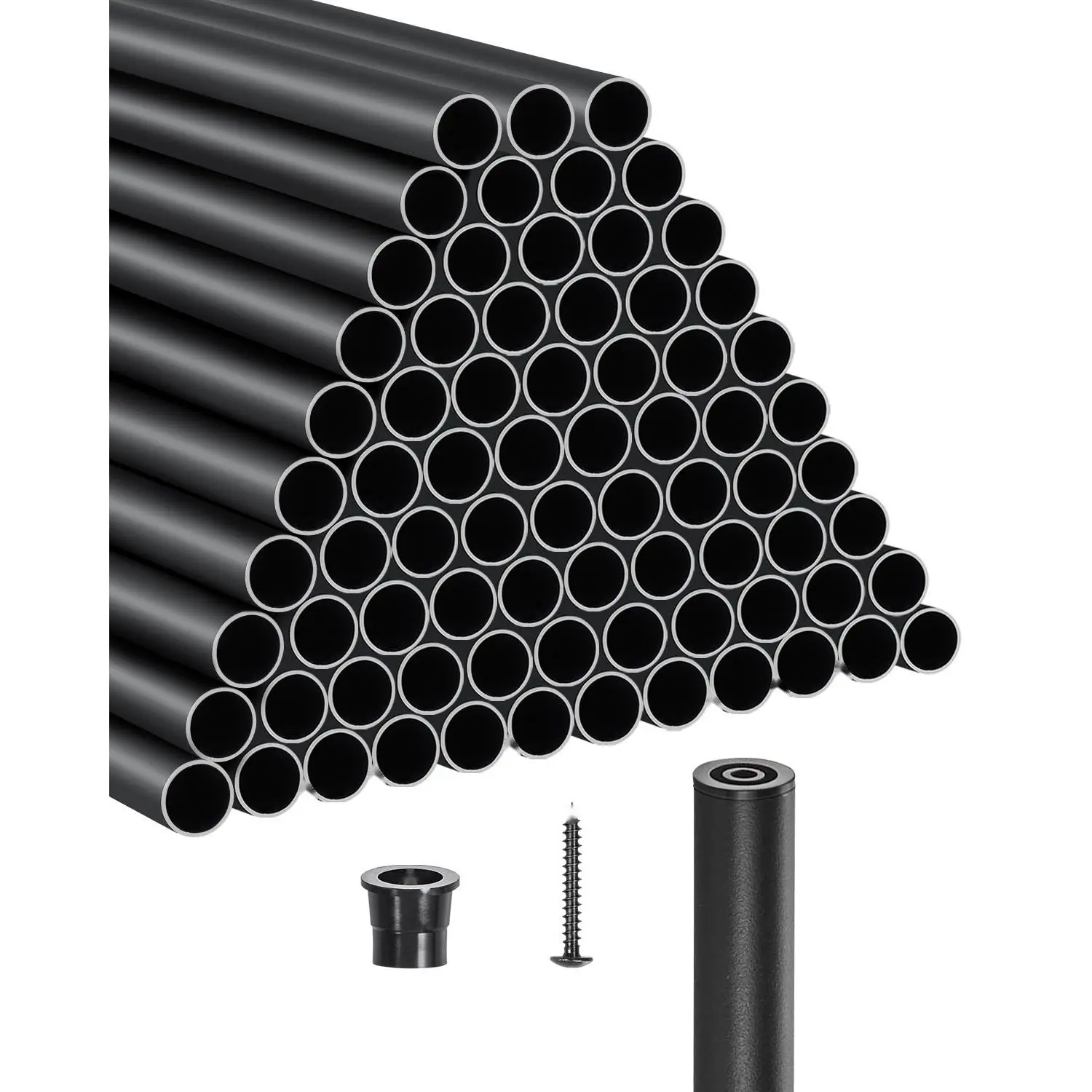 Metal Staircase Balusters 101 Pack, 36 Inch Aluminum Spindles With Screws And Rail Caps, Durable Industrial Grade Stair Parts For Home Renovation, Easy Install, Replacement Kit, Compatible With Standard Railing Systems