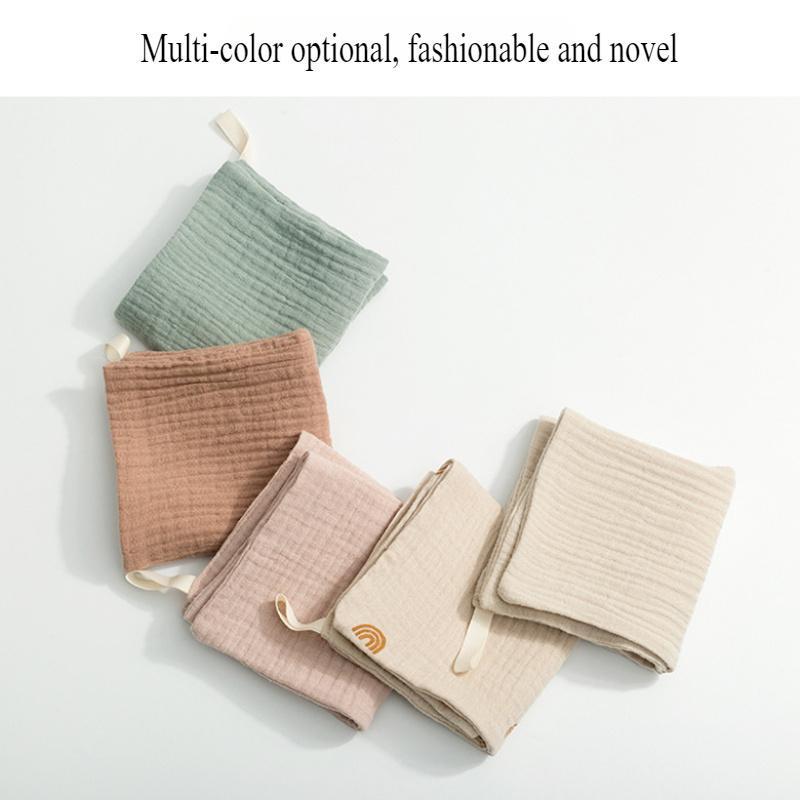 5pcs, Mixed Gauze Hand Towel, Pure Cotton Four-layer Small Square Towel, Face Towel, Handkerchief, Retro Style Suitable for Home Use