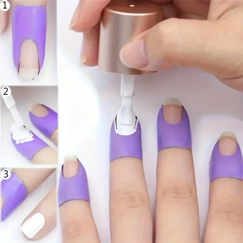 30pcs Nail Anti-Overflow Protector Stickers, Reusable Nail Polish Spill Proof Guards, DIY Nail Art Tools, Random Color