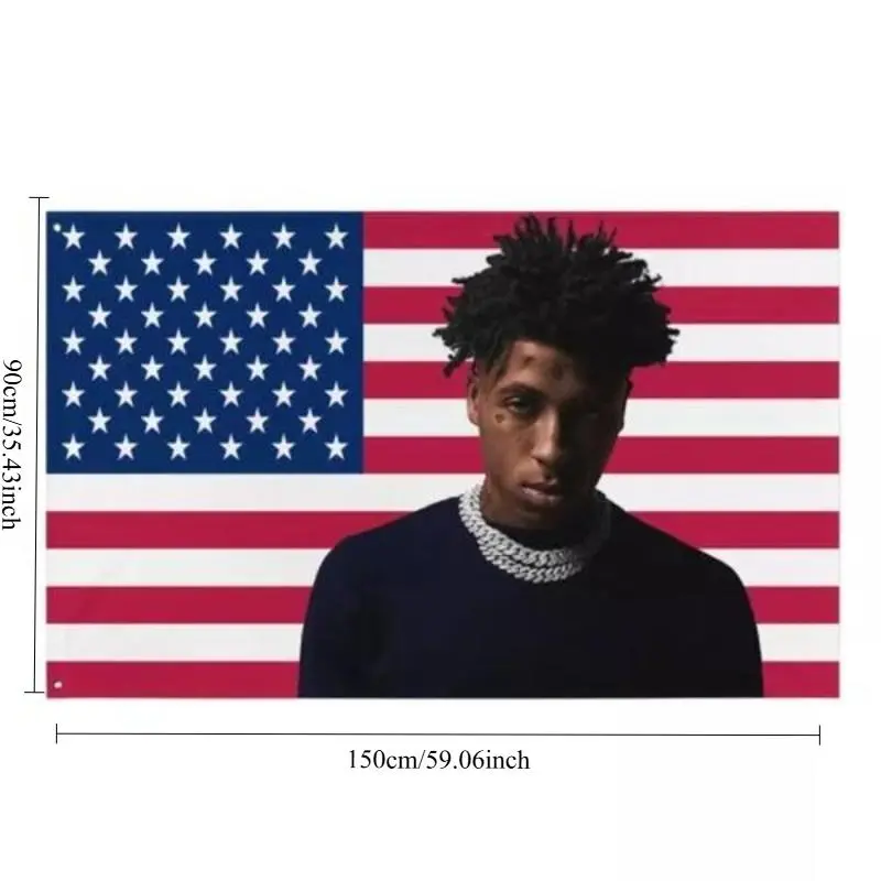 YoungBoy American Flag Banner 3x5ft - Durable Polyester Wall Mounted Banner with Grommets for Indoor & Outdoor Decor, Bedroom, Parties, and Patriotic Celebrations, American Flag Accessories
