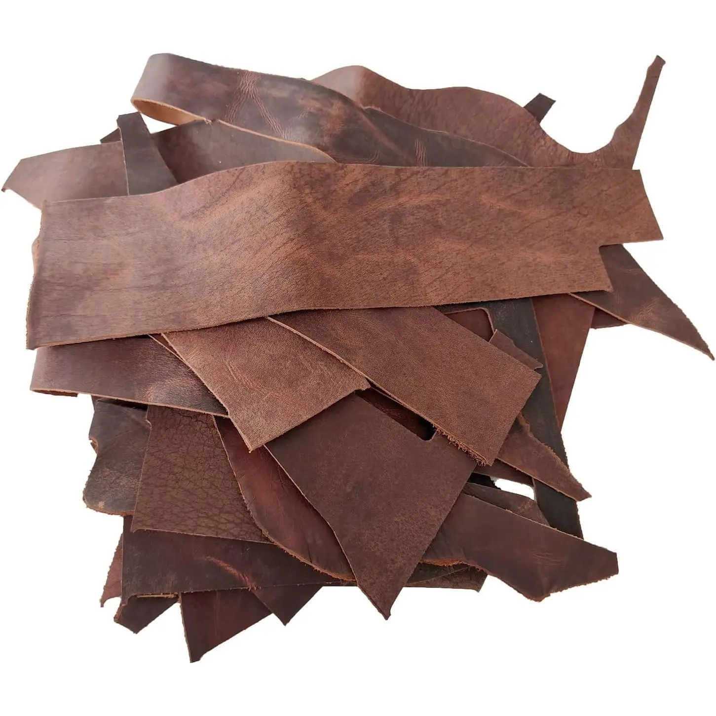 Leather Scraps, About 2mm Thick Genuine Cowhide Scraps, Leather Scraps for Crafts, Leather Scrap for tools/crafts/DIV,  Brown (1 Lbs)