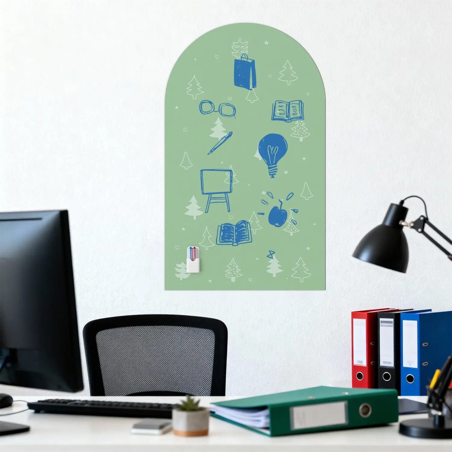 Self-Adhesive Soft Magnetic Whiteboard, Matte Erasable Film, Christmas Tree Design,Good Magnetism,Ideal for Learning and Creative Games