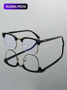 Simple Full Frame Square Anti-blue Light Eyeglasses, Basic Fashion Eyeglasses for Women & Men Work Use, Daily Clothing Decor, Stylish Square Frames