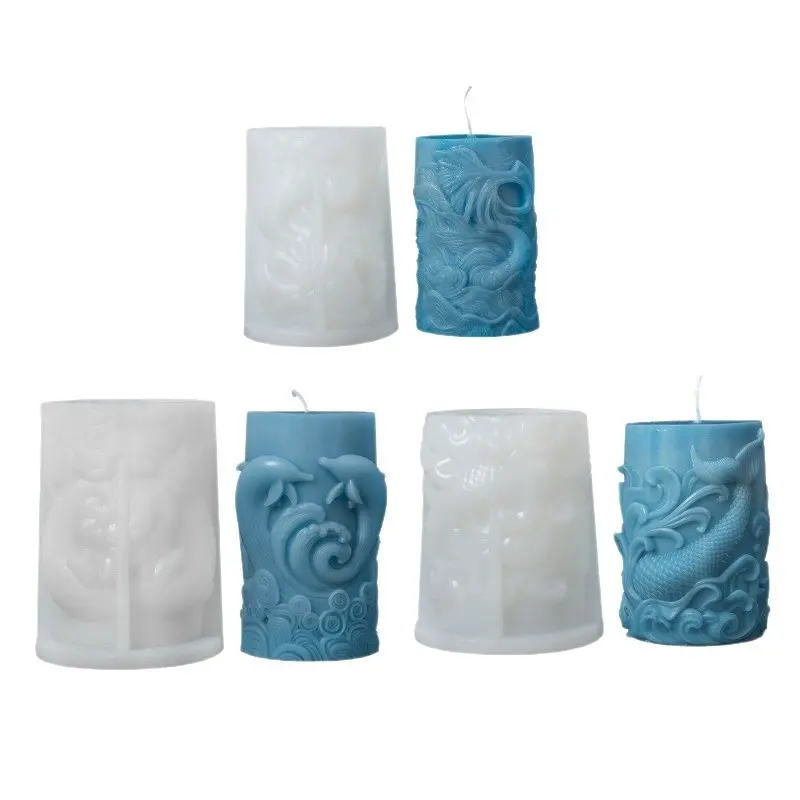 3D Dolphin Design Candle Mold, 1 Count Silicone Mold, DIY Aromatherapy Candle Mold, Gypsum Ornament Mold, Candle Making Mold, Sea Creature Molds, Candle Making Supplies