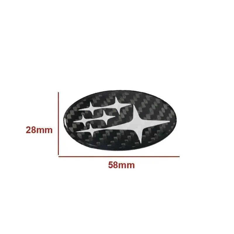 58x28mm Carbon Fiber Car Steering Wheel Logo Emblem Sticker for Subaru Forester Outback Impreza Legacy STI WRX BRZ Tribeca