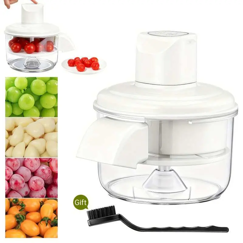 Electric Food Peeler for Home Kitchen, Compact White Countertop Design