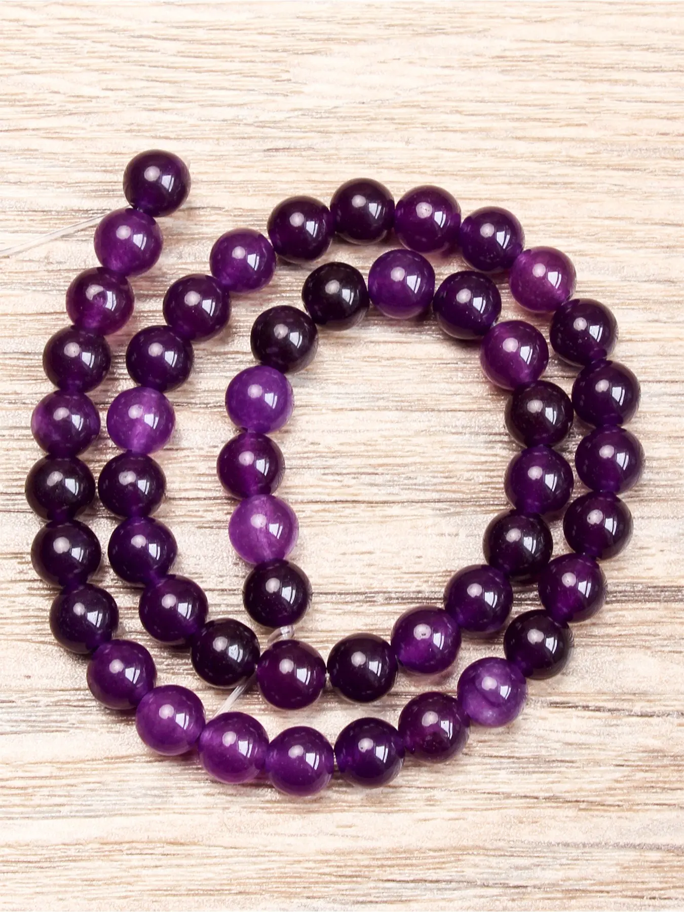 Natural Amethyst gemstone Beads - 4/6/8mm Natural Crystal Round Beads for Jewelry Making, Handcrafted Necklaces, Bracelets, Earrings, Anklets, DIY Jewelry Accessories, Length 38cm/15inch per Strand