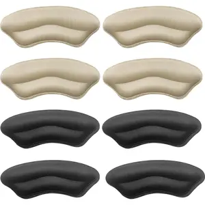 Heel Pads for Shoes 4 Pairs - Heel Cushion Inserts Grips, Heel Protectors for Women Men, Back of Heel Cushion Pads Prevent Slipping Blisters & Loose Fit (2 Nude + 2 Black)