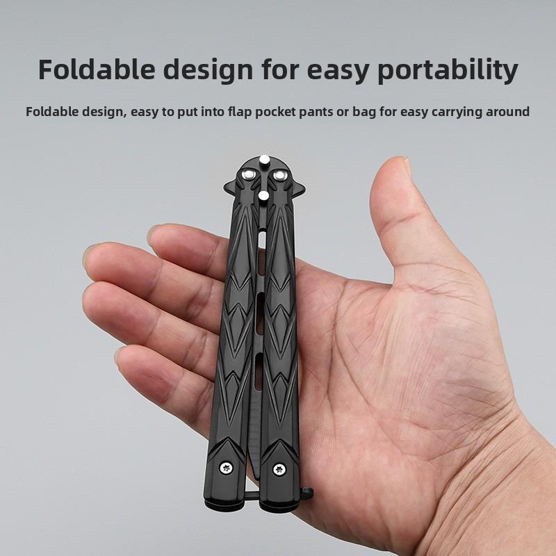 Butterfly Training Folding Knife for CS:GO, Stainless Steel Knives, Non-Edged Hand Training Knife, Game Stationery, Folding Tool Knives, Ideal for Skill Development