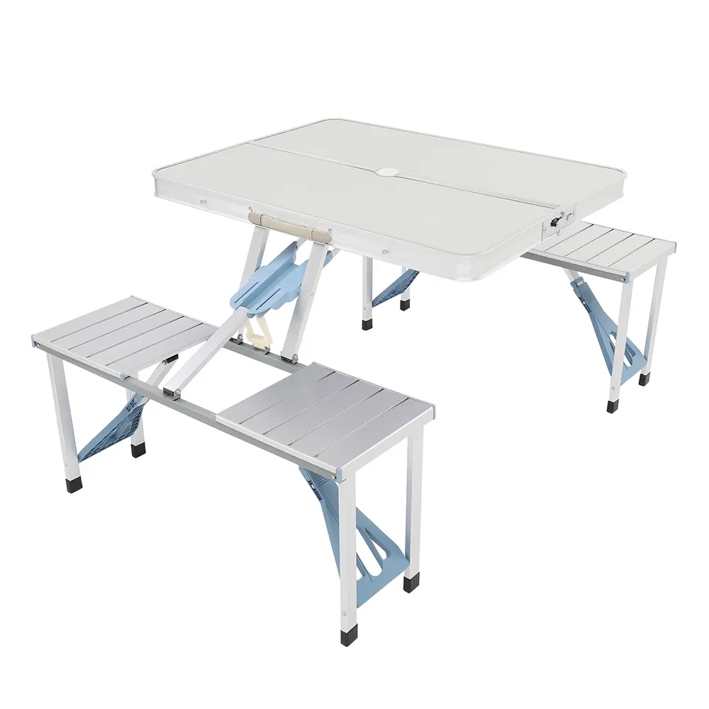 Aluminum Alloy 1-Piece Folding Table and Chair Set, Modern Durable Camping Kitchen Fixture, 18.74 lbs Lightweight Easy-to-Transport Home Improvement Essential