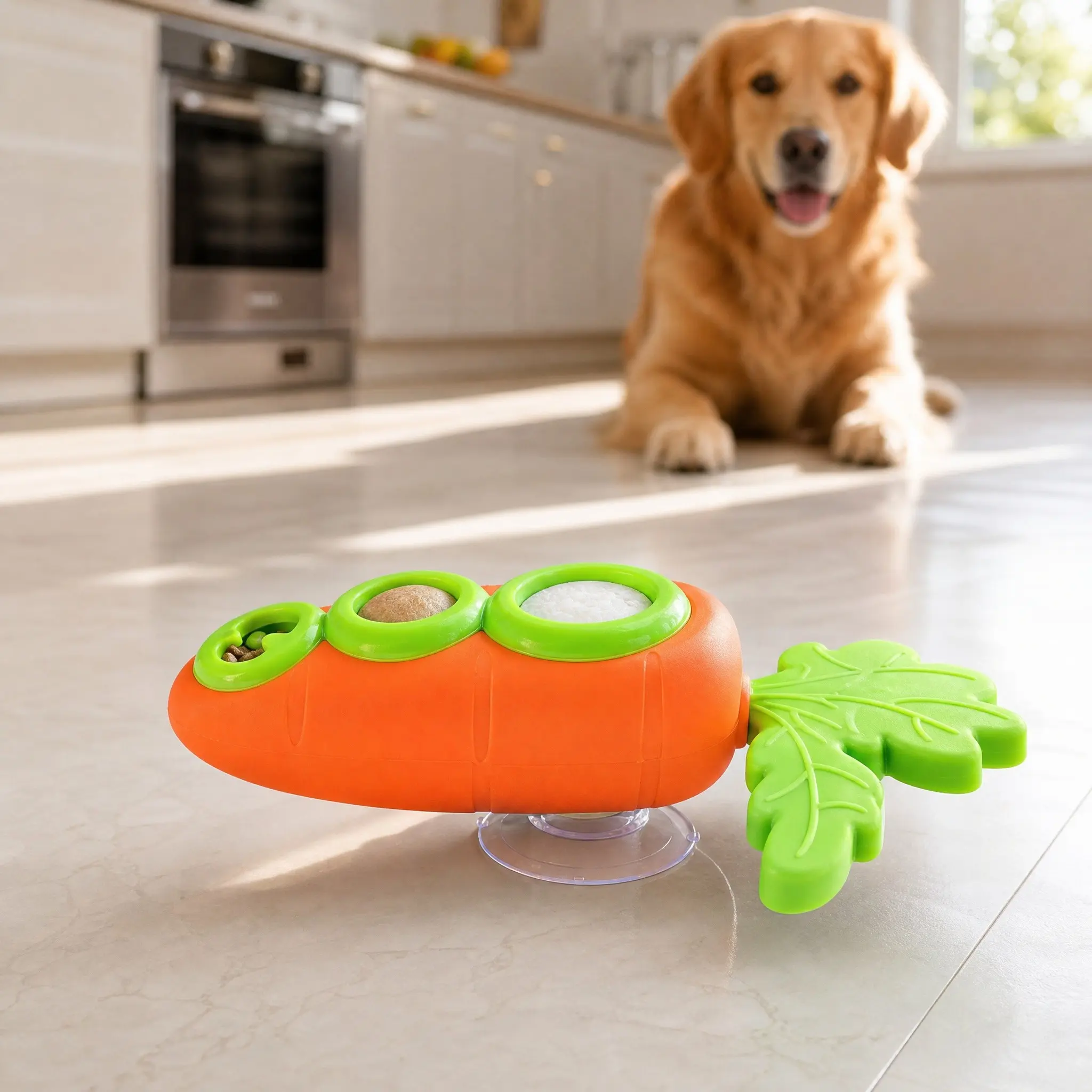 Carrot Dog Enrichment Toy Set, Interactive Slow Feeder & Puppy Lick Toy, Durable Nylon & TPR Food Dispenser Puzzle For Boredom Relief & Anxiety