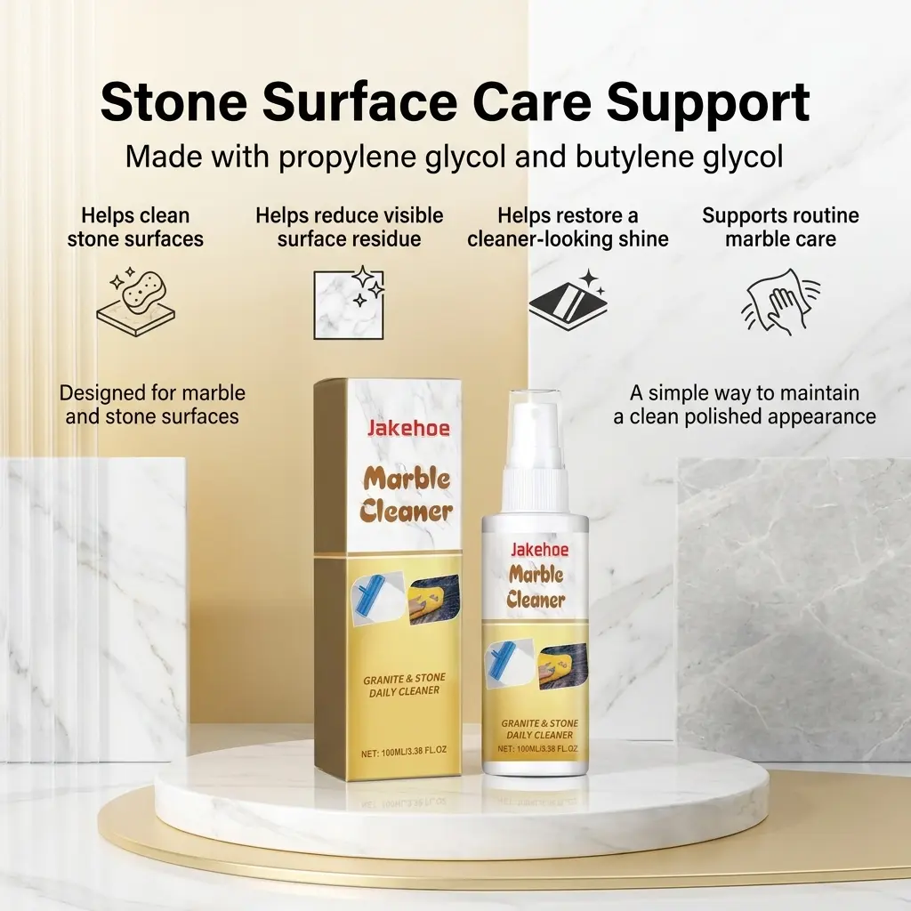 Marble Cleaner Spray, Stone Countertop Cleaner for Kitchen Countertops, Marble Surfaces, Granite, Quartz, Stains, Dirt, Grease Marks, Water Spots, Shine Care, Surface Care, Home Kitchen Cleaning and Daily Stone Maintenance Care Use
