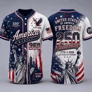 USA 250th Anniversary Baseball Jersey, Unisex USA Jersey, 1776 2026 Patriotic Shirt, 4th of July Gift, Freedom Jersey