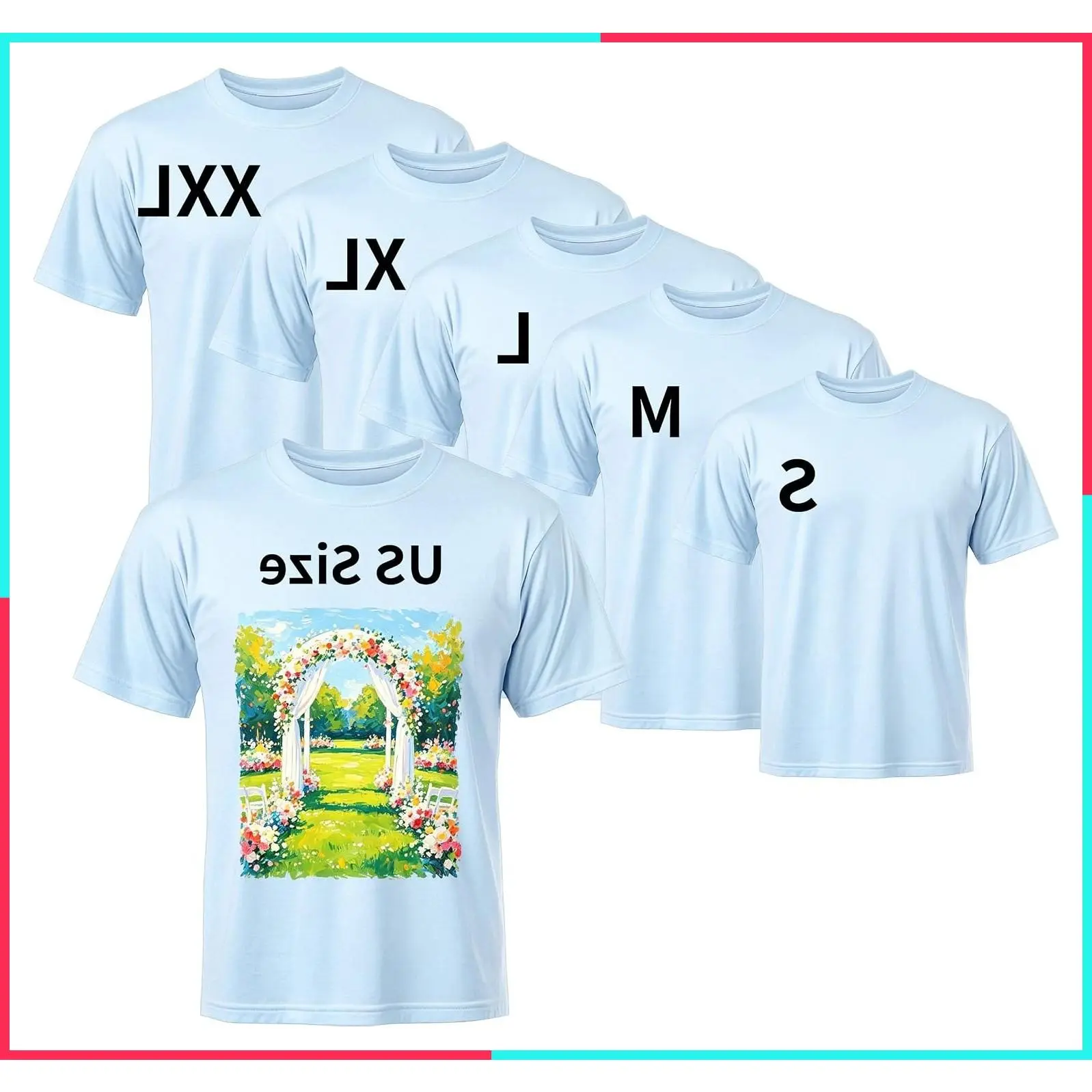 5 Pack Sublimation Shirts Blanks Bulk Polyester Unisex S-2XL