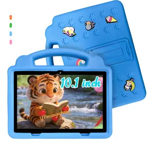 10.1-Inch HD Large Screen, Android Kids Tablet, Wifi Touchscreen Tablet, Online Class Ready, 2-in-1 Study & Learning, Lightweight & Shockproof, 5G WiFi, Bluetooth + Dual Camera, Smart Parental Control, Pink & Blue, Holiday Gift (USB Cable, No Adapter)