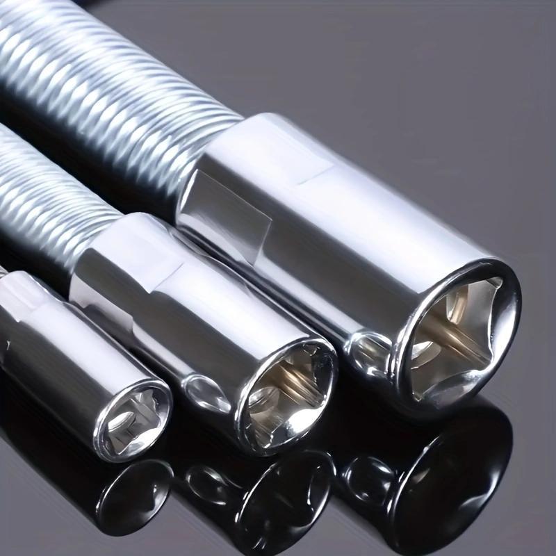1/2 Inch 35cm Socket Ratchet Wrench Set - 3 Bendable Shafts, Wrench Extender Tool, Connecting Rod - Automotive Car Repair Tools for Home & Car Maintenance