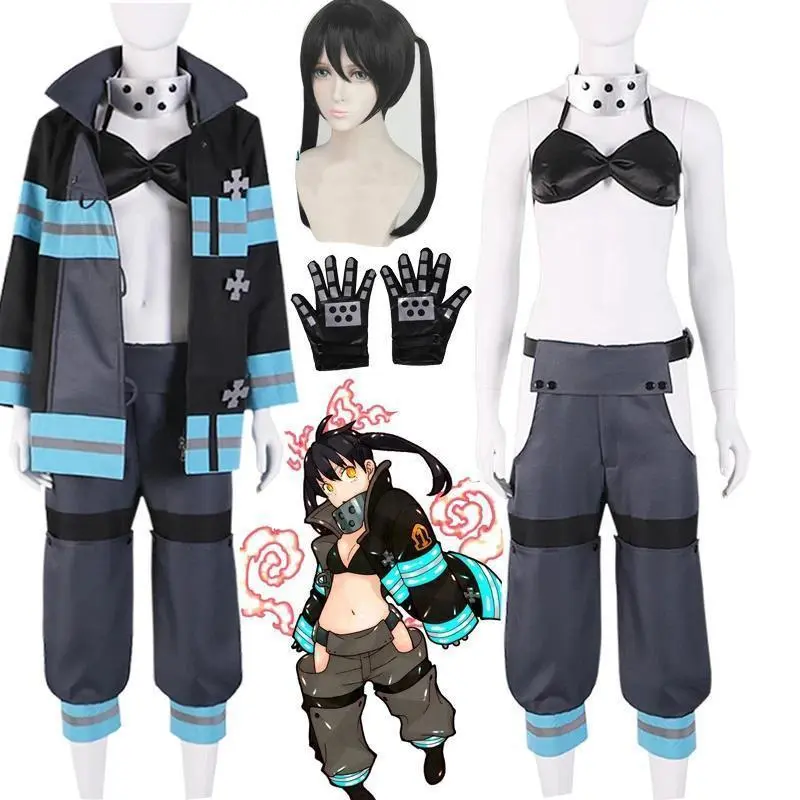 Women's Custom Anime Theme Cosplay Suit - Fire Force Enen No Shouboutai Tamaki Kotatsu Polyester Clothes, for Halloween Christmas Spot Sale, Custom Set, Manual Measure