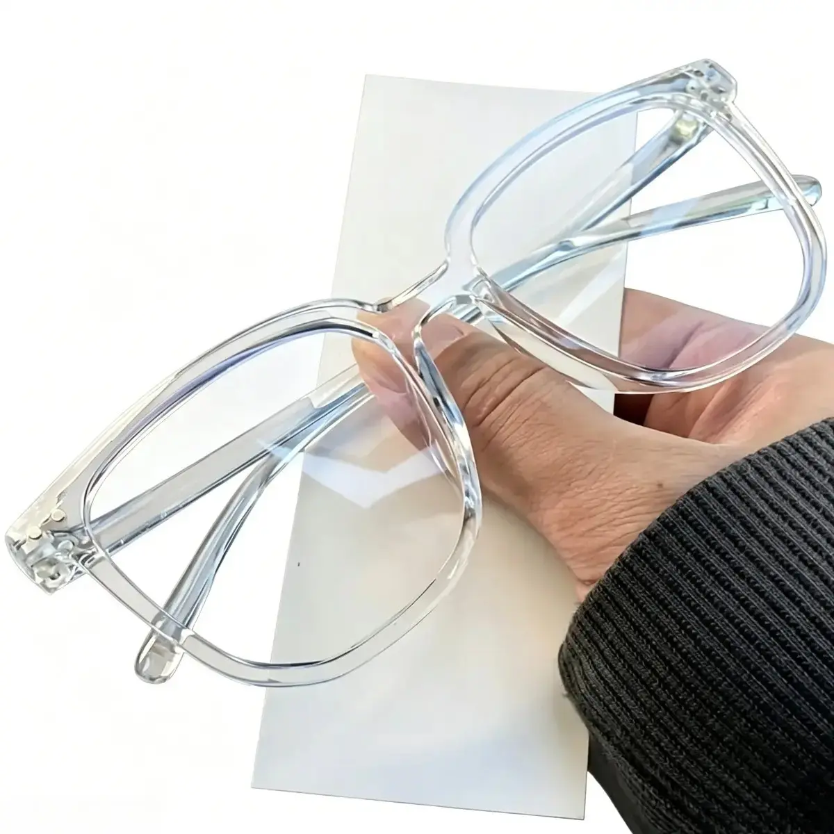 Oval Frame Blue Light Blocking Eyeglasses - 1-Piece Non-Prescription Adult Eyewear, Eye Fatigue Reduction Accessory for Computer Gaming, Daily Wear, Oval Shape, Oval Fashion Glasses, Blue Light Glasses