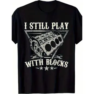 Oversized Mechanic Graphic T-Shirt Unisex Crew Neck Vintage Engine Block Wrench Star Distressed Slogan Print Casual Outdoor Auto Garage Racing Fan Streetwear Loose Fit Simple Tee For Men & Women