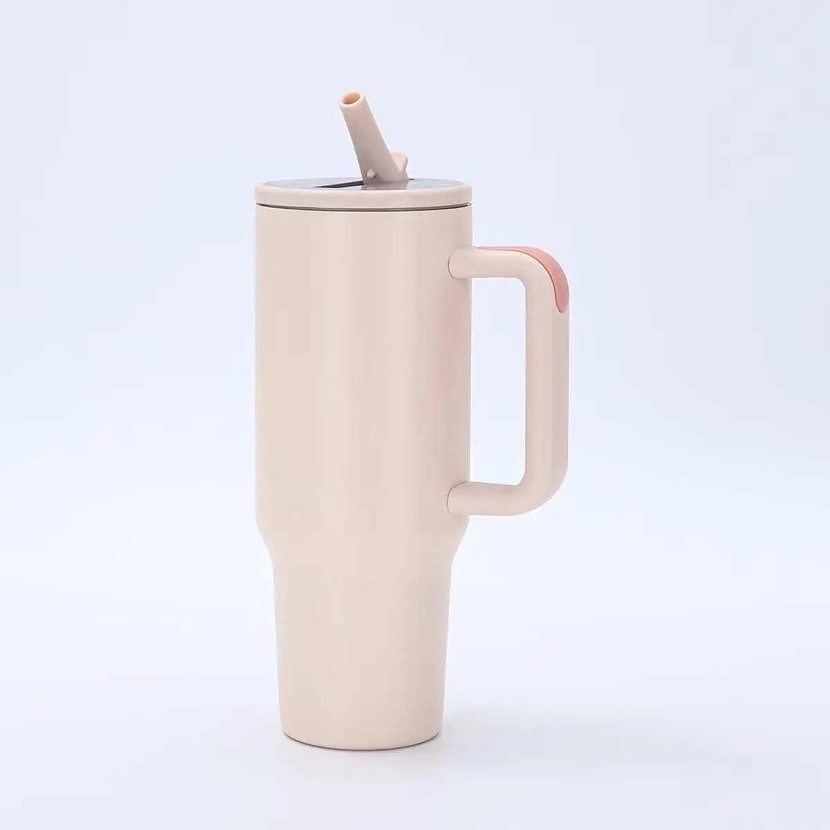 40oz Insulated Cup with Handle and Straw Lid, Reusable Stainless Steel Vacuum Flask, Car Travel Mug, Drinking Bottle