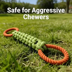 2pcs Large Durable Dog Knot Toy Chewy Pet Toy for Dental Care And Yard Play|   Hand Woven Bite Rope, random color