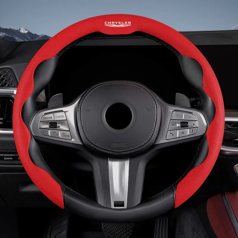 Car Steering Wheel Booster Cover Non-Slip Auto Interior Steer Protector Automotive Accessories For Chrysler 300c Pacifica Phev Voyager Sebring Aspen 200 Airflow PT Cruiser Town and Country Crossfire Concorde