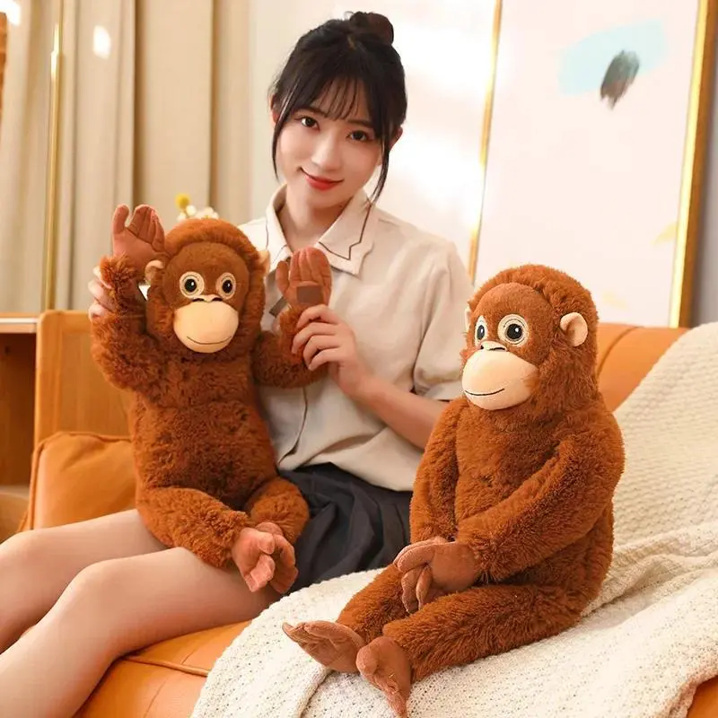 66cm High-Quality Unisex Brown Gorilla Soft Plush Toy - PP Cotton Filled Stuffed Doll, Backpack-Car Bag Accessory, Room Decor Decoration, Kid Gift
