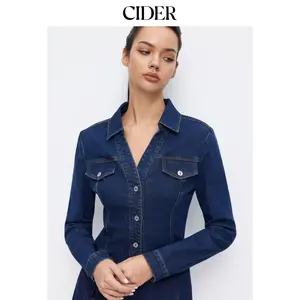 Cider Denim Metal Detail Blouse Dealsforyou