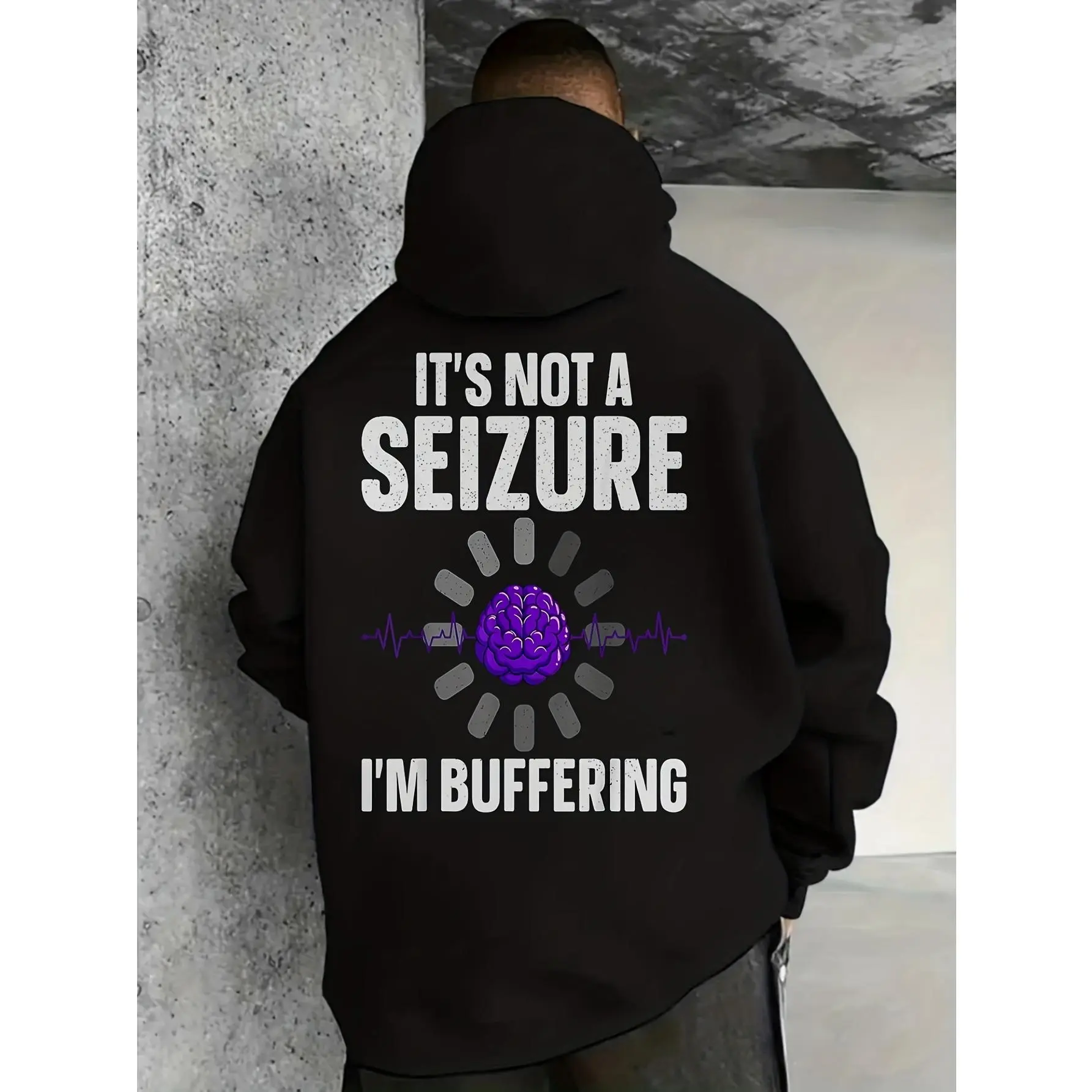 Epilepsy Awareness Hoodie Classic Black Pullover with Kangaroo Pocket, Cotton , Perfect for Game Day & Casual Attirefor Men and Women, Hoodie, Urban Fashion, Edgy Aesthetic, Comfortable Fit, Fashion Enthusiasts