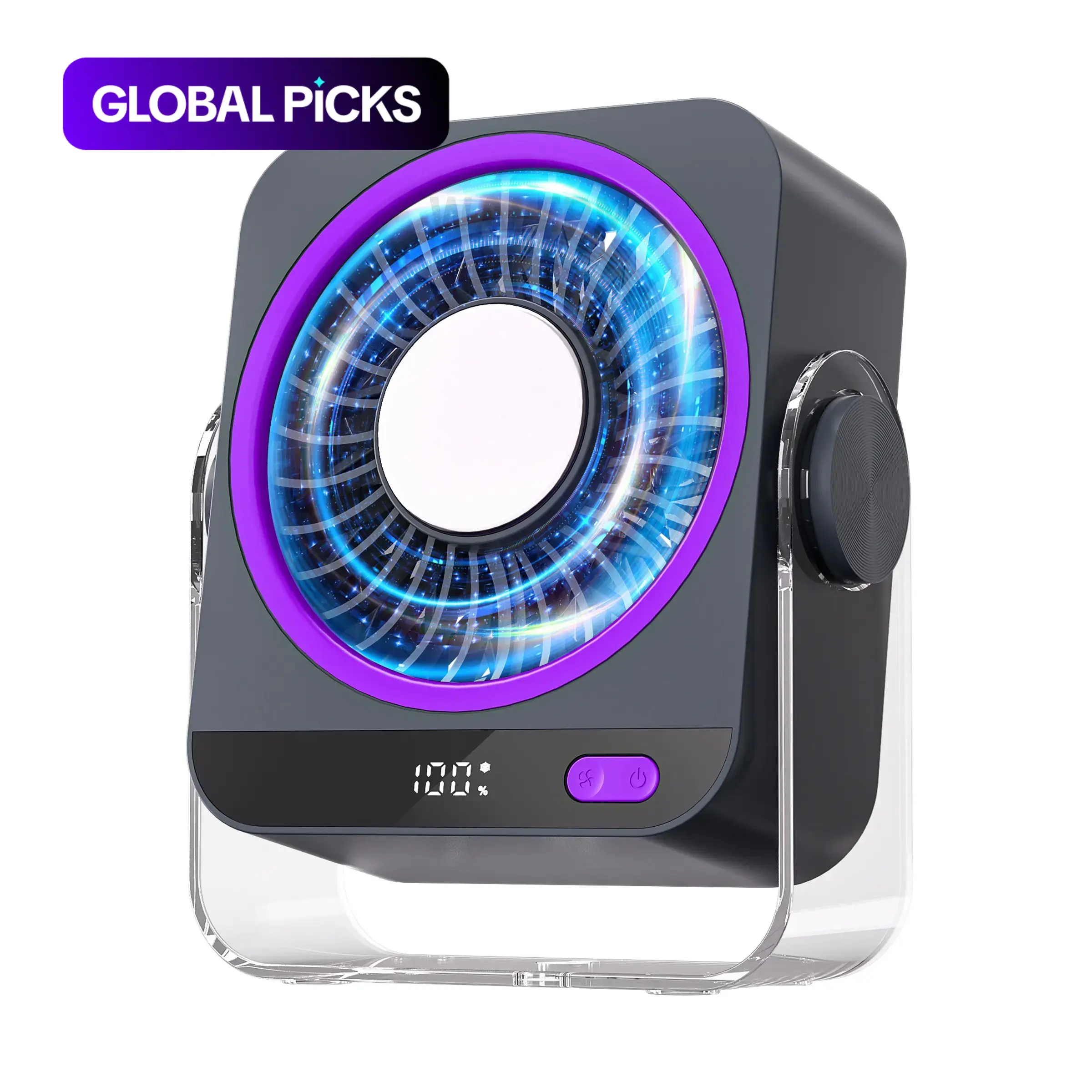 Desk Fan 3600mAh, Ice Cooling, 130° Adjustable Tilt & 199 Adjustable Speeds, USB Mini Desktop Fan for Home Office Car Summer Travel Gifts, 6.6 Inches #GLOBAL PICKS