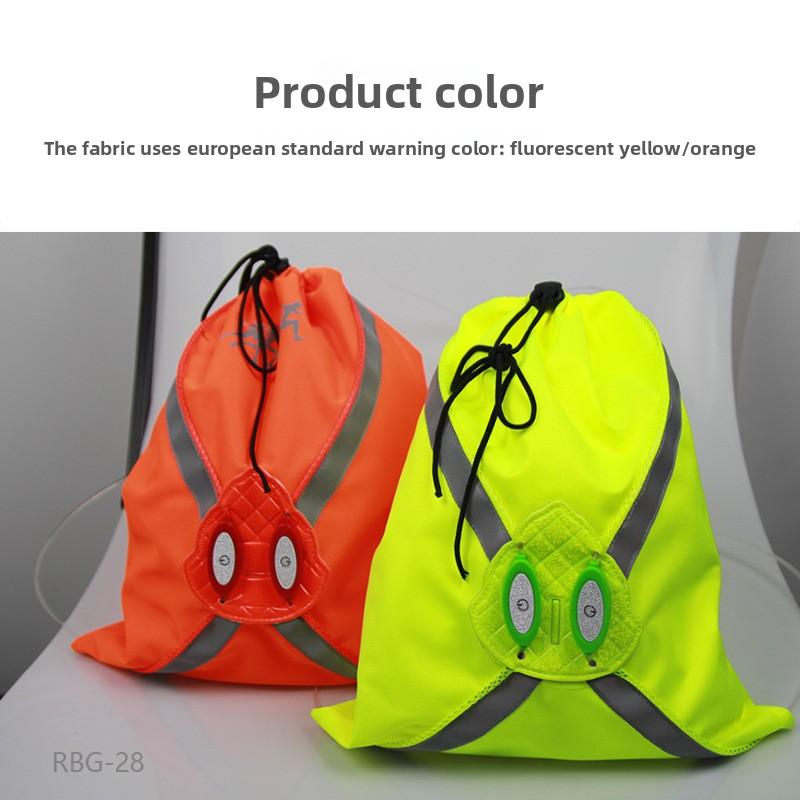 Fiber optic bundle pocket, outdoor sports cycling, night running, luminous reflective drawstring backpack. Fiber optic bundle pocket, outdoor sports cycling, night running, luminous reflective drawstring backpack.