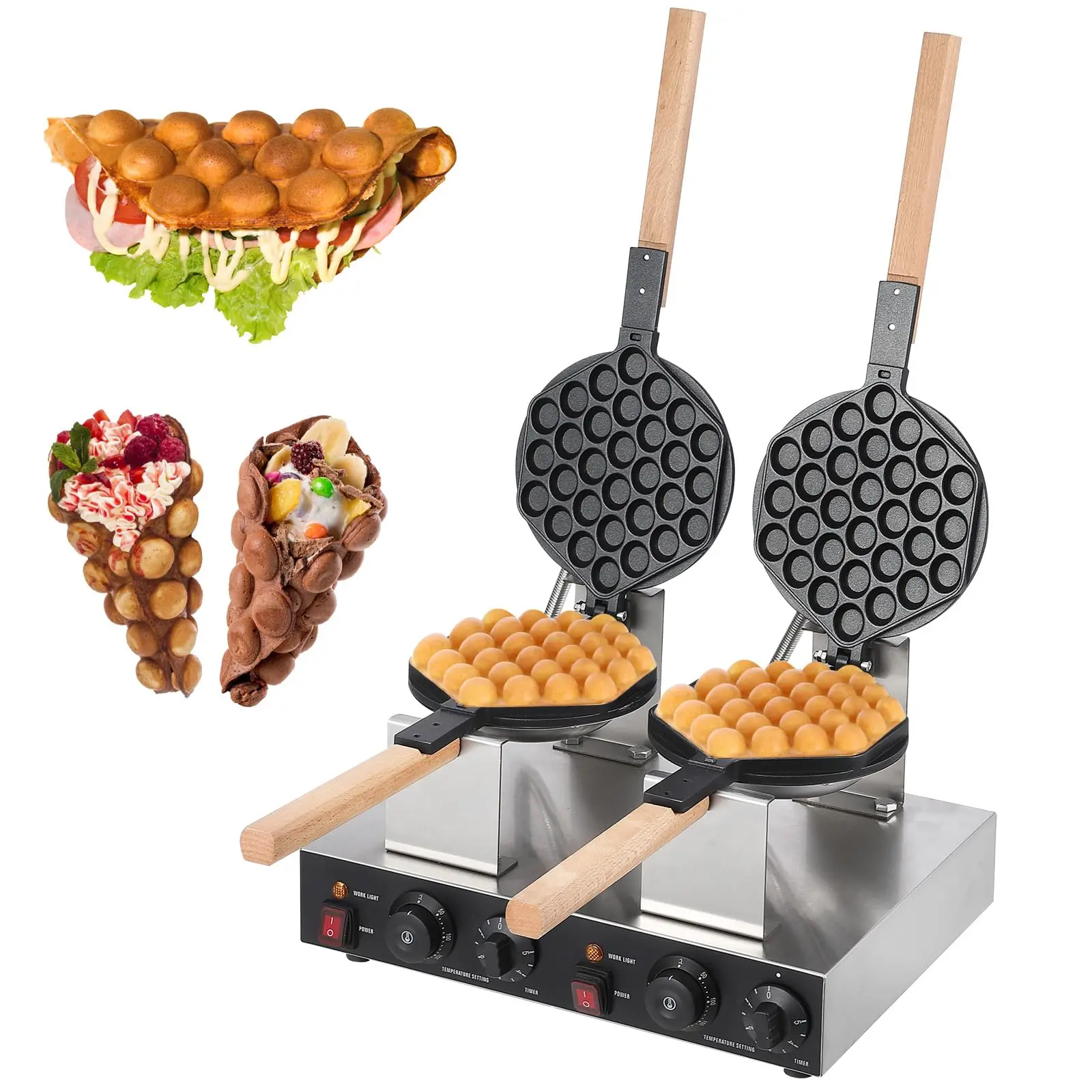 GARVEE Electric Bubble Maker - Commercial-Grade Non-Stick Egg Bubble Appliance with 1400W/2800W Options for Home or Business Use, Efficient & Durable, 1400/2800W