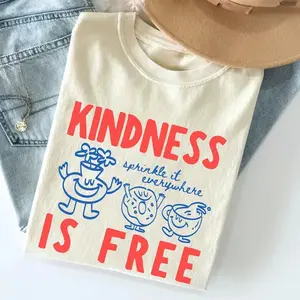 [ Sale Up To 40%] Kindness Is Free Shirt : Funny Sprinkled Doughnut Empathy Tee