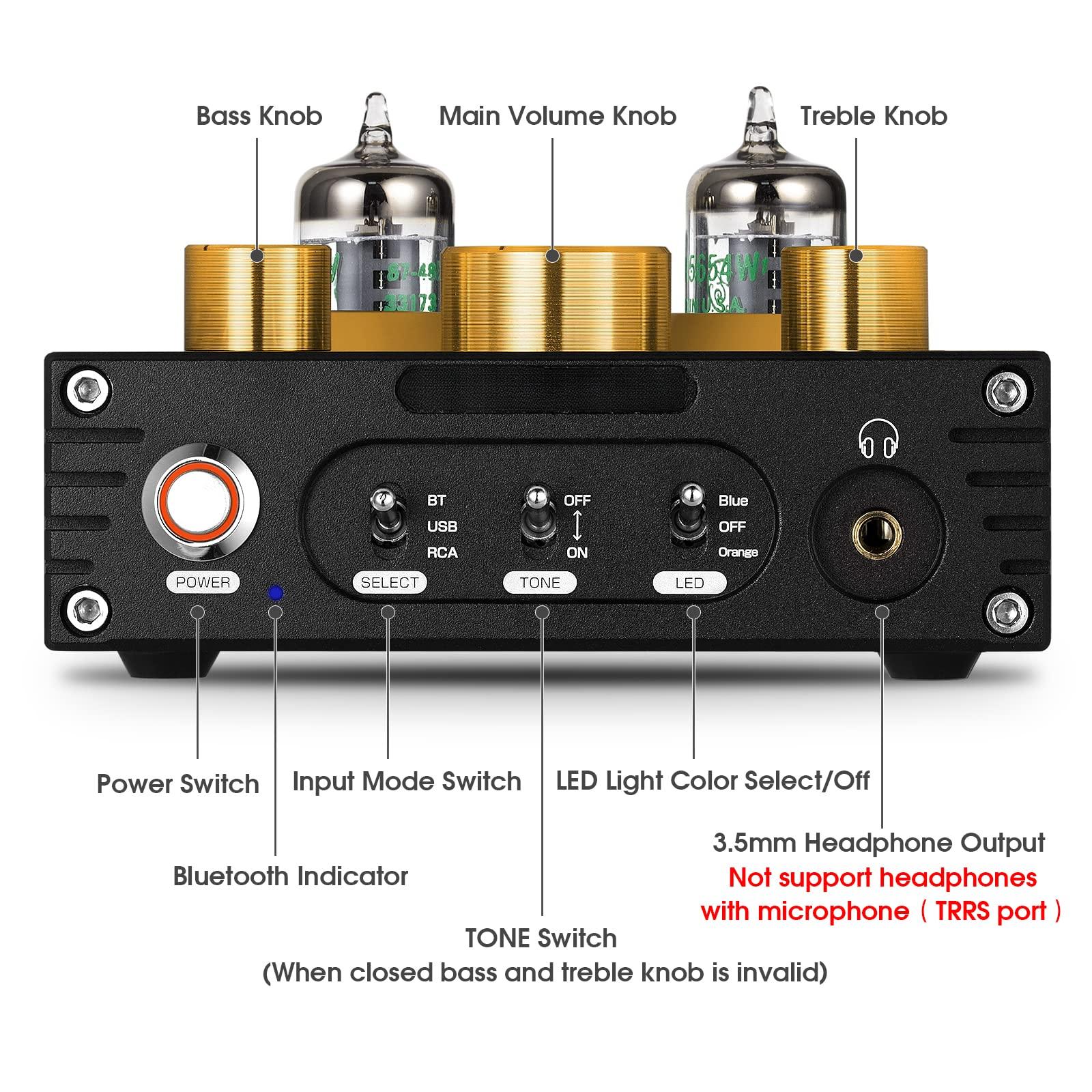 P1 Vacuum Tube Preamplifier  Ge5654 Preamp Hi-fi Headphone Amp Stereo Wireless Receiver With Usb Dac & Aptx-hd For Home Theater Amplifier/active