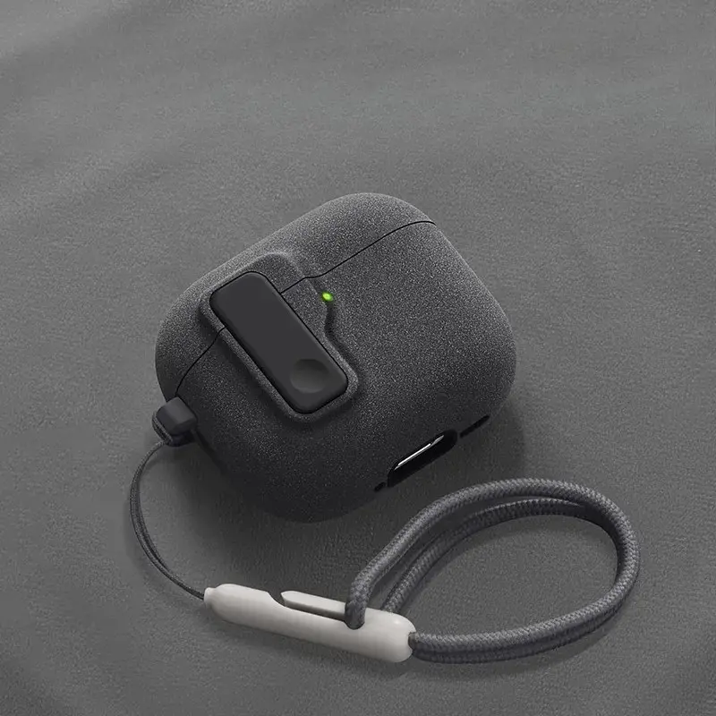 Shockproof Protective Case for AirPods 4th Generation with Keychain & Lanyard Bundle - Full Drop Protection, Audio Safety Lock, Headphone Stem & Neckband Player Guard, High-Fidelity Sound, Noise Cancellation, Mic, Touch Operation
