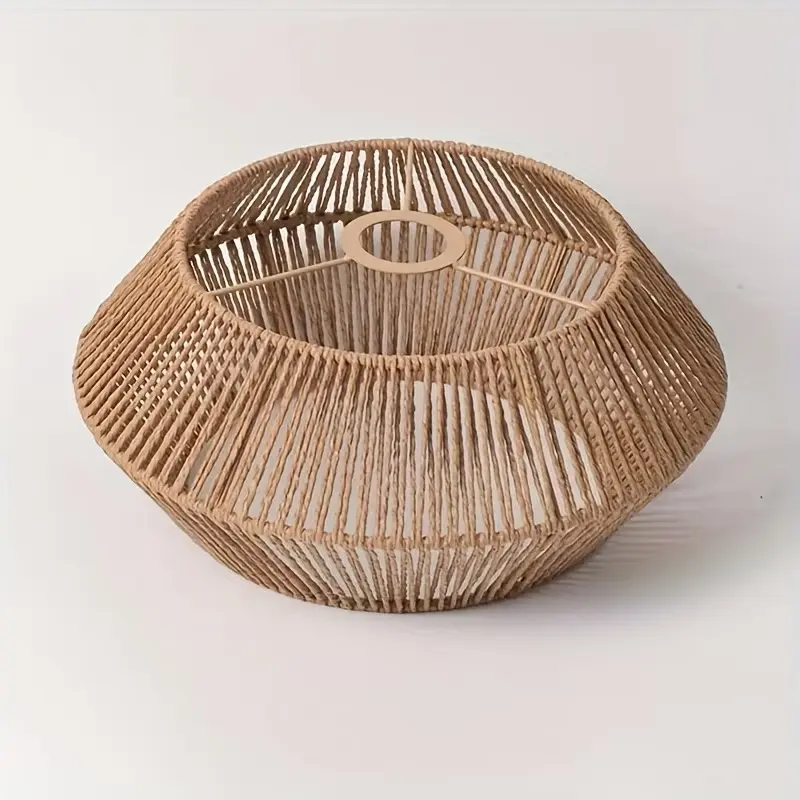 Handmade Traditional Style Decorative Non-Electric Woven Paper Rope Pendant Light Shade, Suitable for Restaurant Ceiling Lights, Includes Only Shade