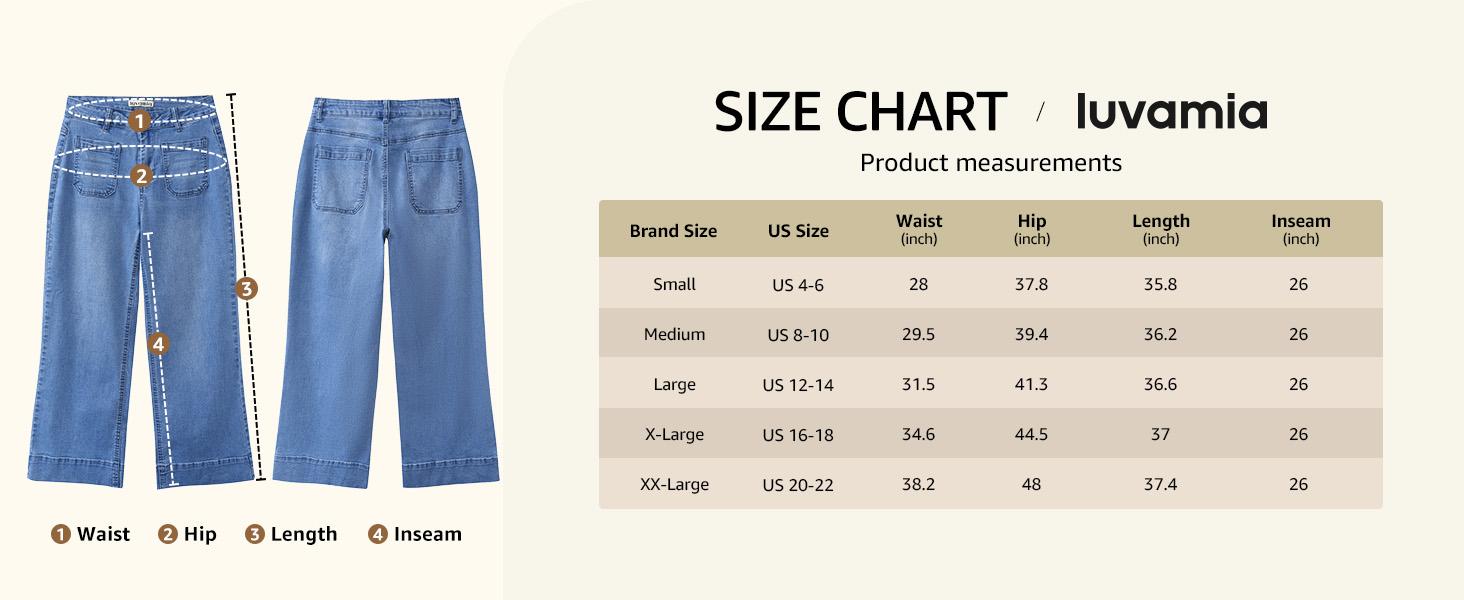 luvamia Wide Leg Jeans for Women Trendy High Waisted Flare Jeans Cropped Denim Pants Stretchy Baggy with Patch Pockets Bottom Womenswear Wideleg Basic bootcut jeans baggy jeans jeans for women Trouser