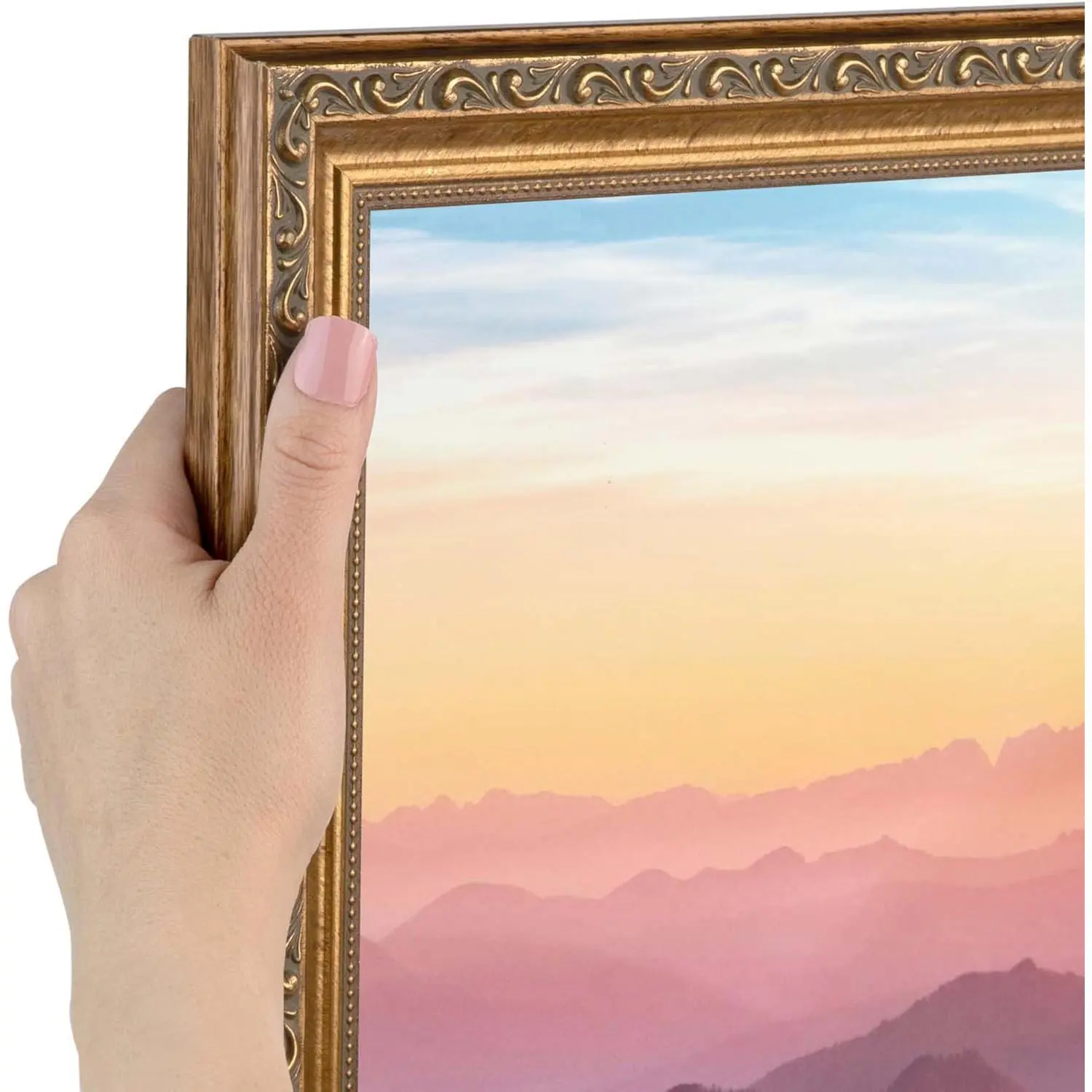 24x36 Inch Dark Gold with Beads Wood Picture Frame, Item Model WOMD6301-24x36