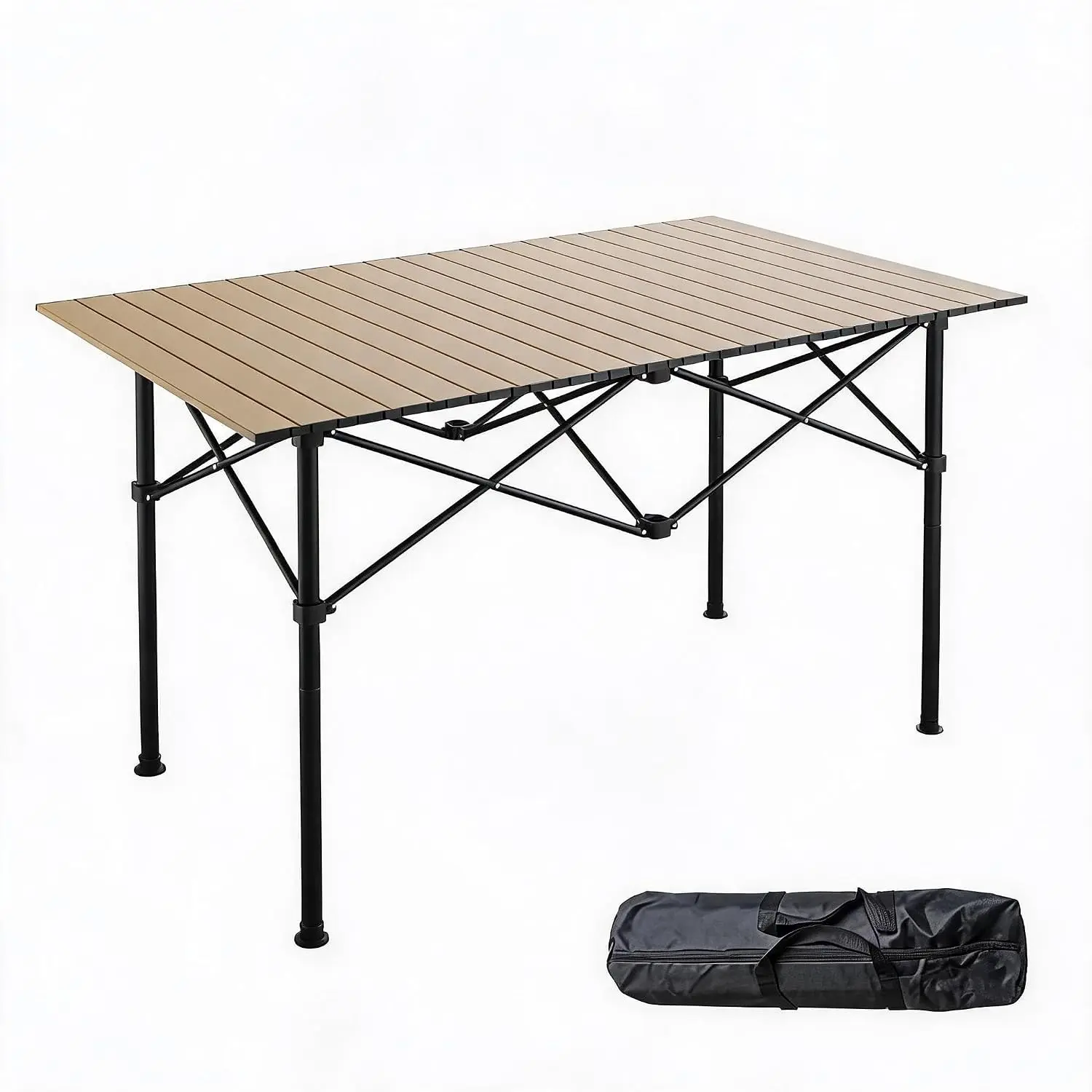 Gaomon Camping Table, Folding Portable Aluminum Lightweight Roll Up Table | Compact Metal Camp Coffee Table with Carrying Bag for Camping, Picnic, Backyard, BBQ, Waterproof & Durable